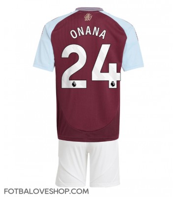 Aston Villa Amadou Onana #24 Dětské Domácí Dres 2024-25 Krátký Rukáv (+ trenýrky)